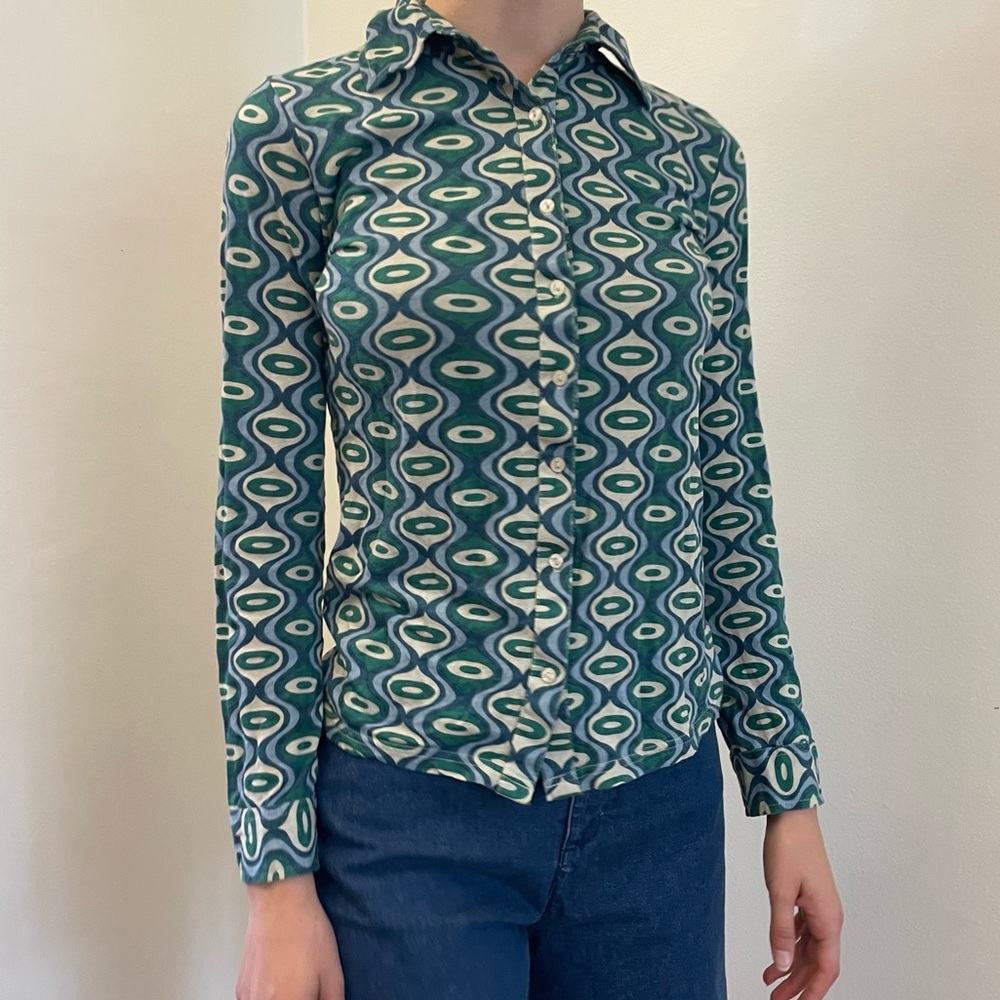 Mod Italian Pure Cotton Button Down Top